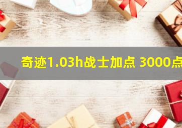 奇迹1.03h战士加点 3000点